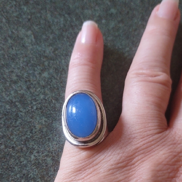 Jewelry - Elegant Sterling Silver(925) Blue Stone Ring Size 5 3/4